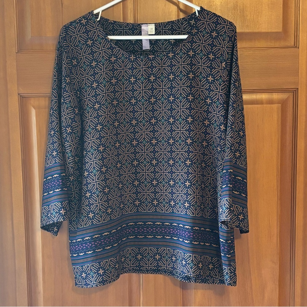 Francesca's Alya Geometric Patterned Top